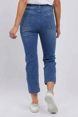 Elm Ada Straight Leg Jeans Mid Blue Denim From BoxHill