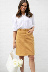 Elm Belle Denim Skirt Mustard From BoxHill