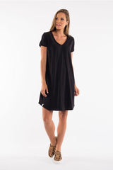 Elm Mary Textured Tee Dress Black From BoxHill