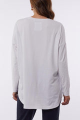 Elm Society Long Sleeve Tee White From BoxHill