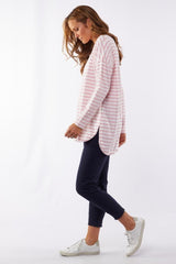 Elm Society Stripe LS Tee Pink From BoxHill