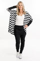 Home-Lee Batwing Cardi Black White Stripes From BoxHill