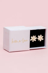 Home-Lee Daisy Studs White One Size White From BoxHill