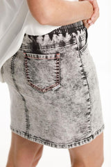 Home-Lee Denim Mini Skirt Grey Wash From BoxHill