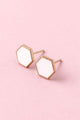 Home-Lee Hexagon Studs White One Size White From BoxHill