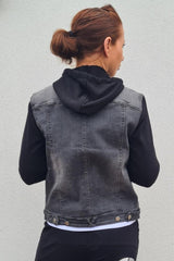 Home-Lee Hooded Denim Jacket Black From BoxHill