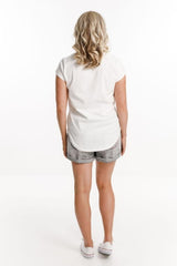 Home-Lee Lagoon Cut Off Shorts Grey Wash From BoxHill