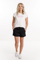 Home-Lee Lagoon Cut Off Shorts Jet Black From BoxHill