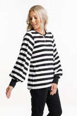 Home-Lee Laylah Top Black White Stripes From BoxHill