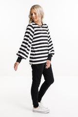 Home-Lee Laylah Top Black White Stripes From BoxHill