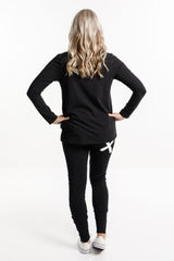 Home-Lee Long Sleeve Taylor Tee Black From BoxHill