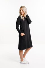 Home-Lee Long Sleeve Taylor Tee Dress Black From BoxHill