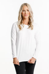 Home-Lee Long Sleeve Taylor Tee White From BoxHill