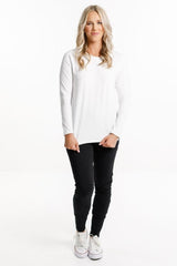 Home-Lee Long Sleeve Taylor Tee White From BoxHill
