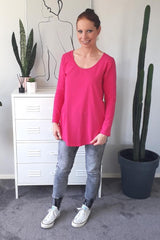 Home-Lee Long Sleeve Tee Raspberry Pink From BoxHill