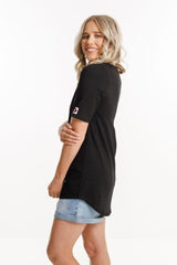 Home-Lee Long Tee Black From BoxHill