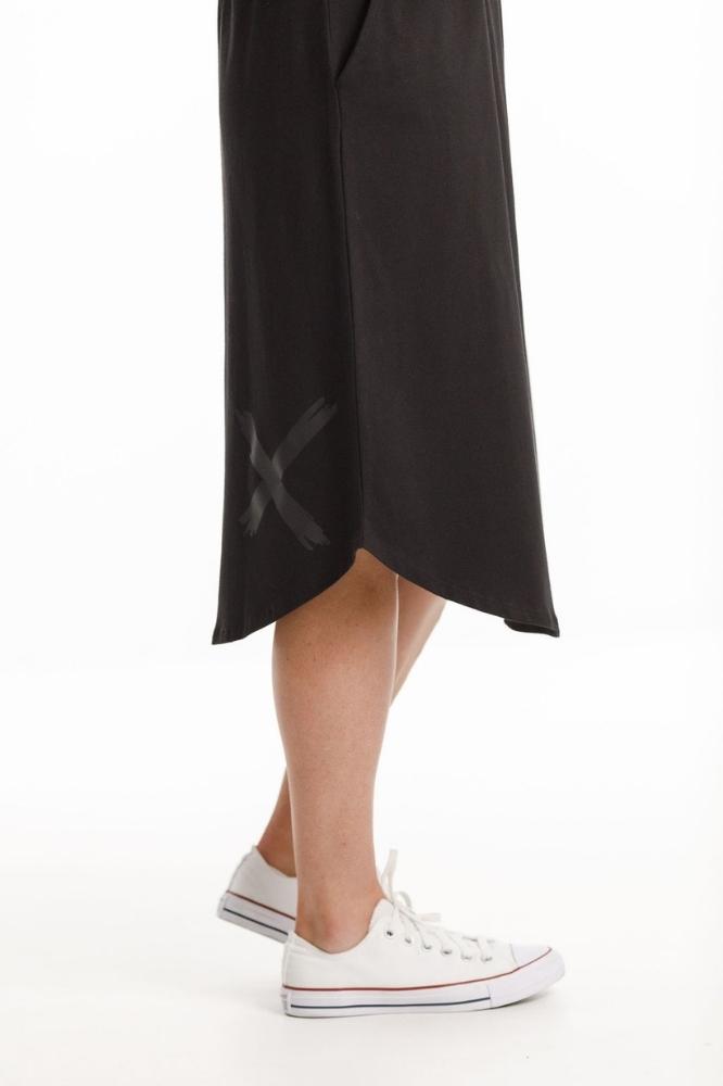 HomeLee Midi Skirt Black Matte X  BoxHill