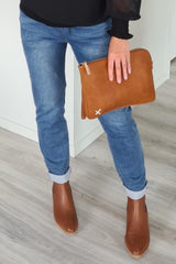 Home-Lee Oversized Clutch Tan One Size Tan From BoxHill
