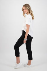 Macjays Roam Crop in Faille Pants Black From BoxHill