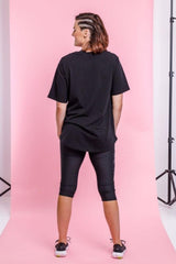 Rose Road 3/4 Leggings Black with Logo From BoxHill