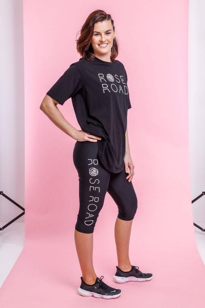 Rose Road 3/4 Leggings Black with Logo Rose Road - Main Image