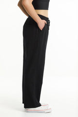 Rose Road Baller Pants Black with Circular Embroidery From BoxHill