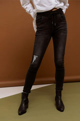 Style Laundry Rib Skinny Jeans Black From BoxHill