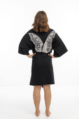 The Goodnight Society Robe Black White Wings One Size Black From BoxHill