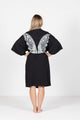 The Goodnight Society Robe Black White Wings One Size Black From BoxHill