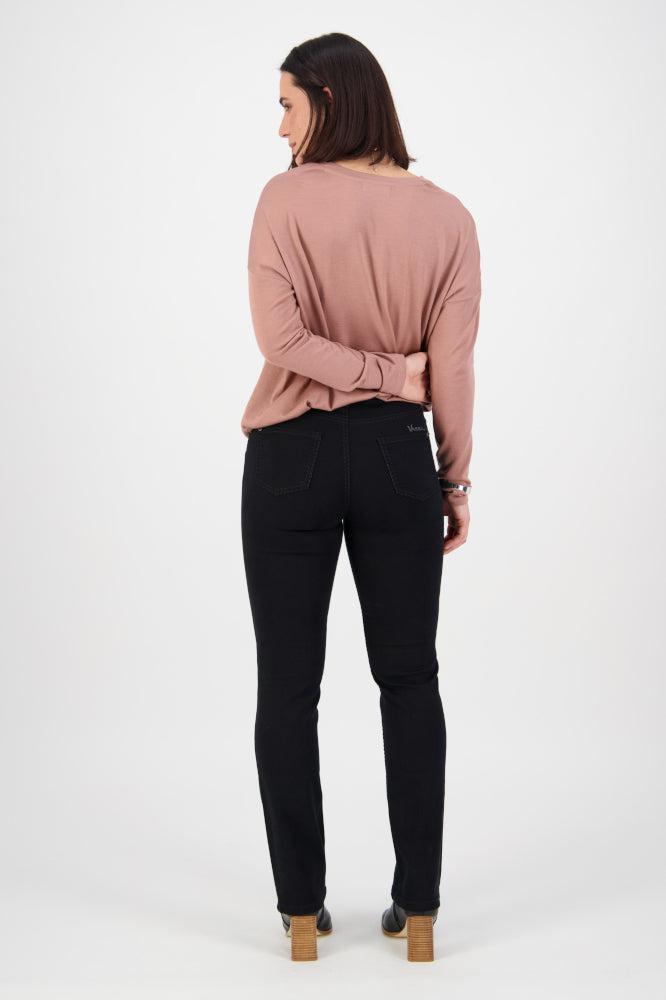 Vassalli Heavy Top Stitch Slim Leg Jeans Black From BoxHill