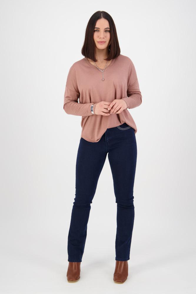 Vassalli Mid Blue Patterned Pocket Jeans From BoxHill