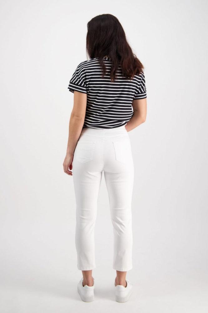 Vassalli Skinny Leg 7/8 Lightweight Pull On Pants White From BoxHill
