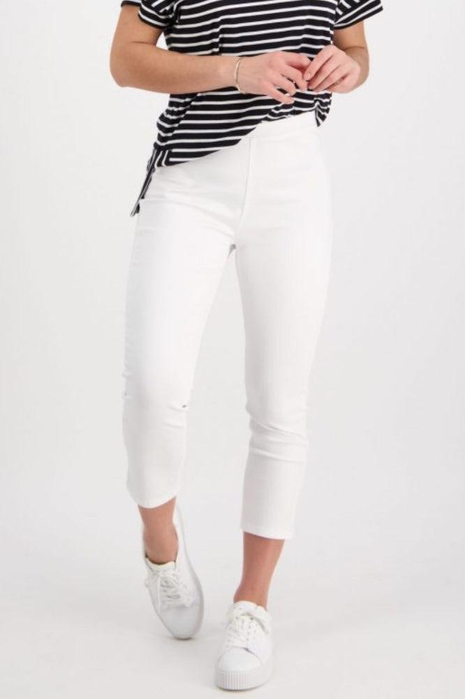 Vassalli Skinny Leg 7/8 Lightweight Pull On Pants White From BoxHill