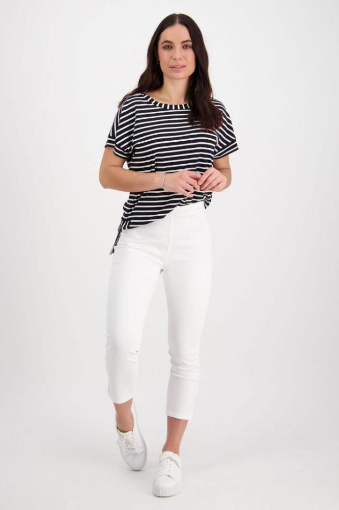 Vassalli Skinny Leg 7/8 Lightweight Pull On Pants White From BoxHill