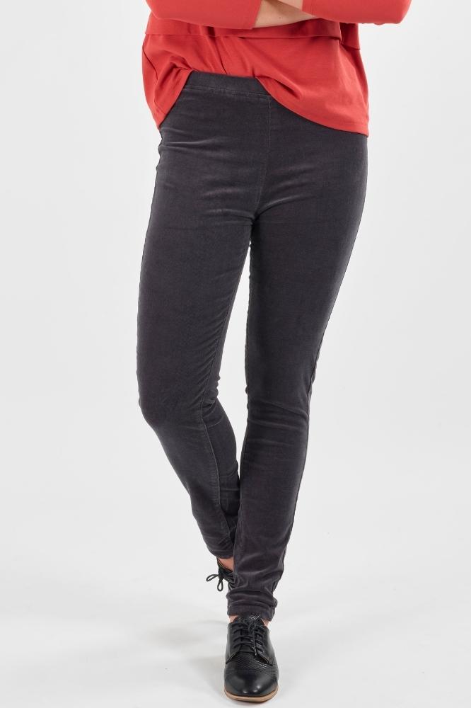 Vassalli Skinny Leg Cord Pull On Pants Charcoal From BoxHill