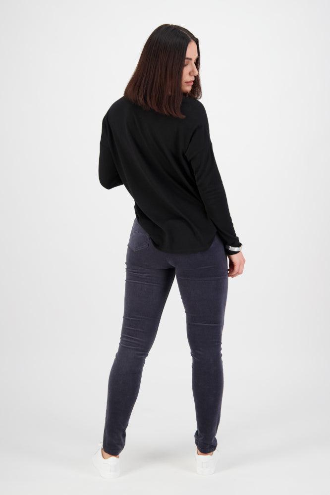 Vassalli Skinny Leg Cord Pull On Pants Graphite From BoxHill