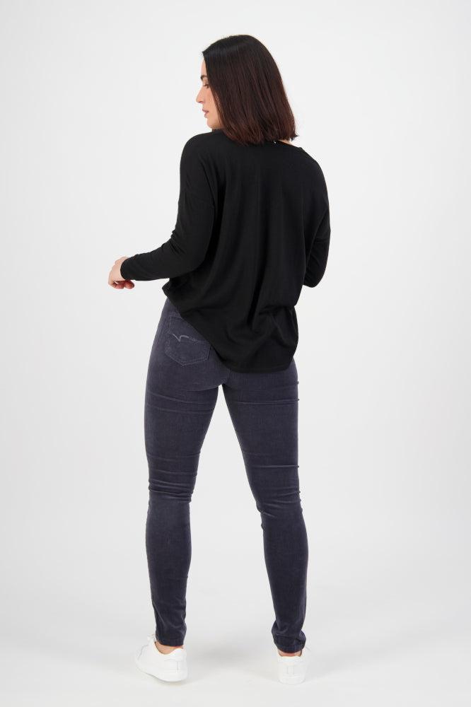 Vassalli Skinny Leg Cord Pull On Pants Graphite From BoxHill