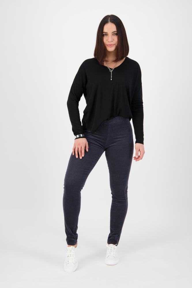 Vassalli Skinny Leg Cord Pull On Pants Graphite From BoxHill