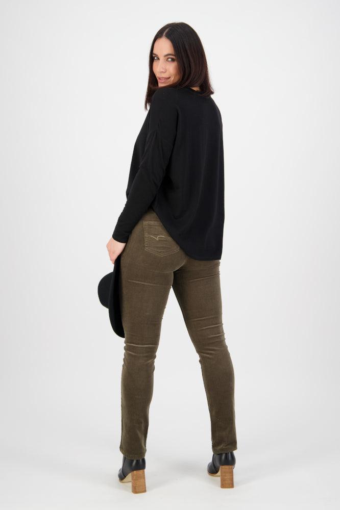 Vassalli Slim Leg Cord Pull On Leggings Seaweed From BoxHill