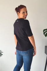 Vassalli V Neck Short Sleeve T Shirt Black From BoxHill